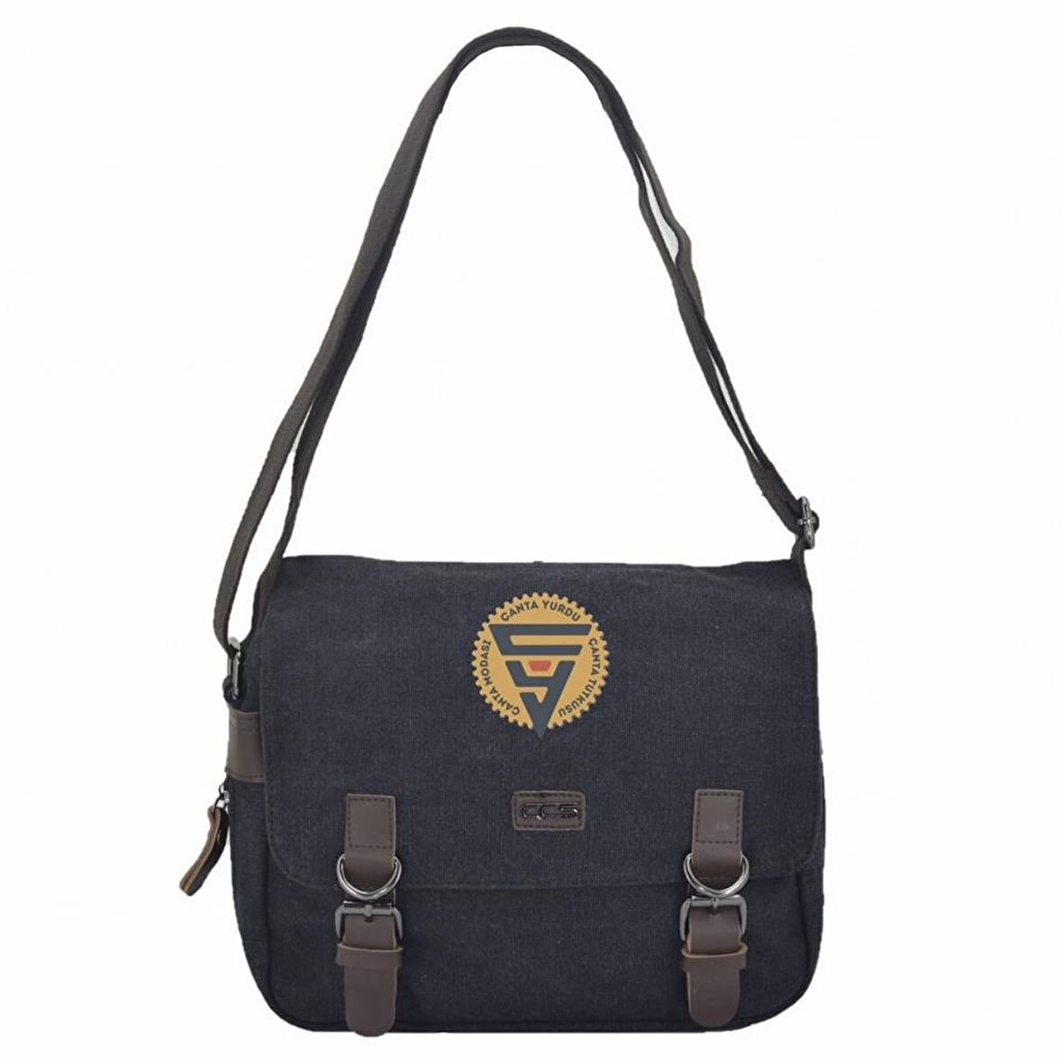 Ççs 31326 Kanvas Postacı Askılı Omuz Çantası Siyah