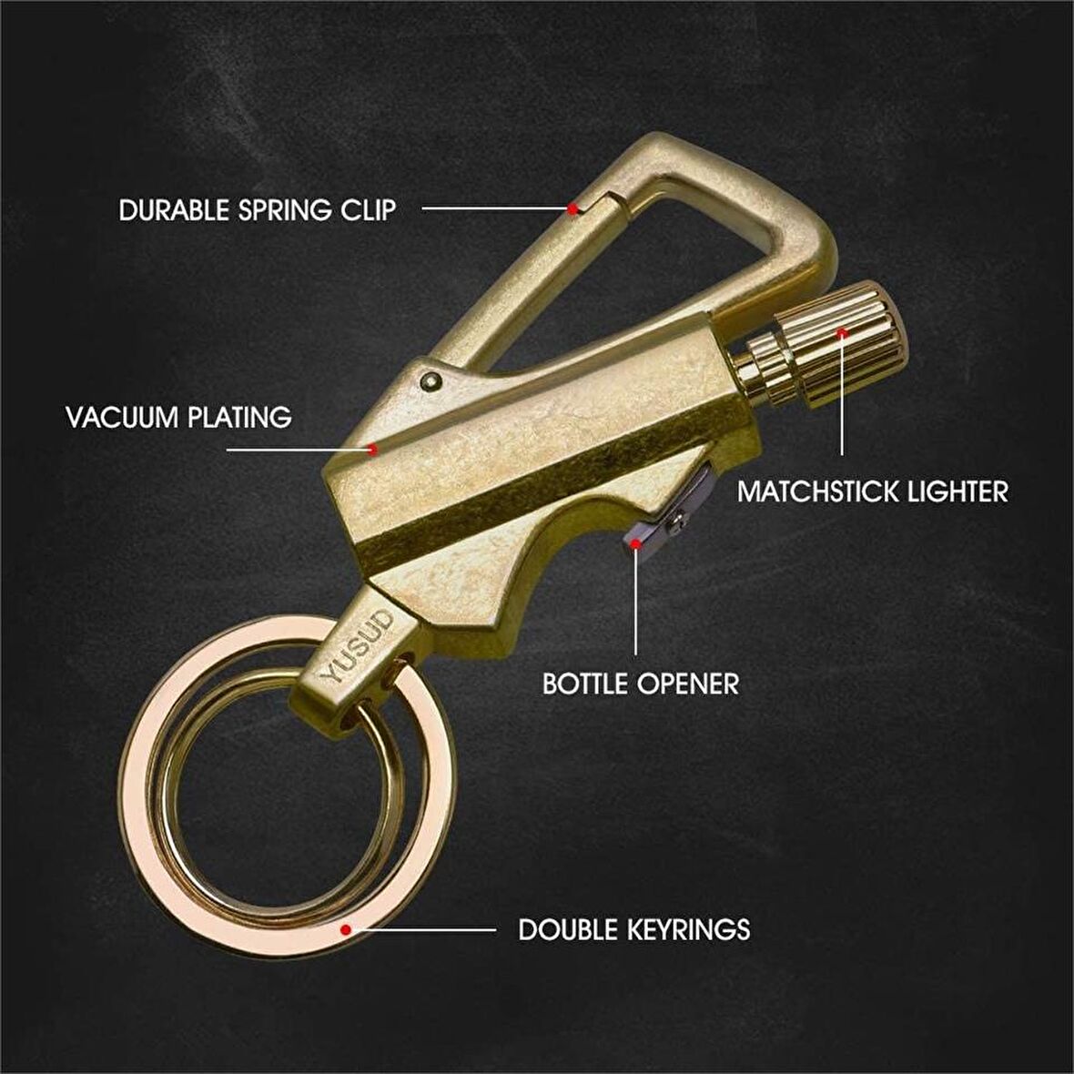 Zorro Sm-467T Benzinli Anahtarlık Kibrit Çakmak Altın Renk