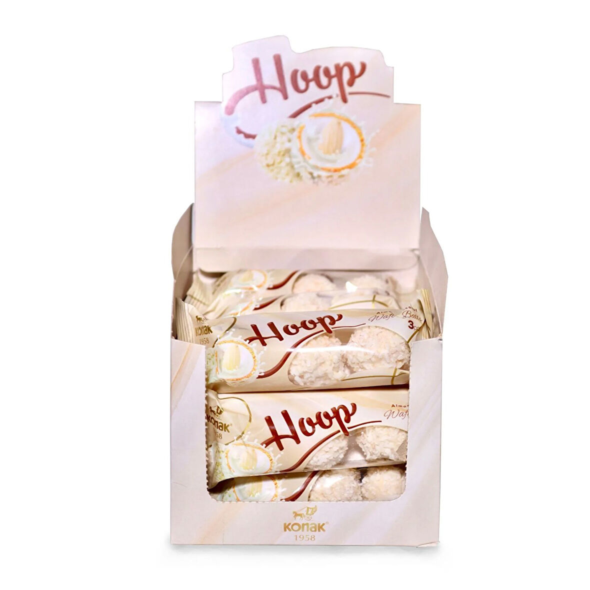 Hoop Gofret Badem Dolgulu Hindistan Cevizi Topları 12 x 27 Gr