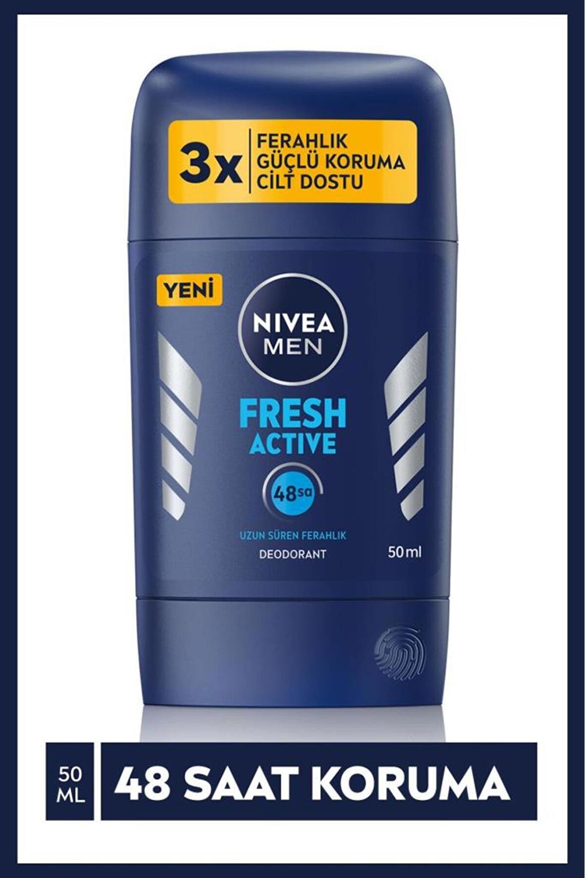 Nivea Men Erkek Stick Deodorant Fresh Active 50ml, Ter Ve Ter Kokusuna Karşı 48 Saat Deodorant Korum