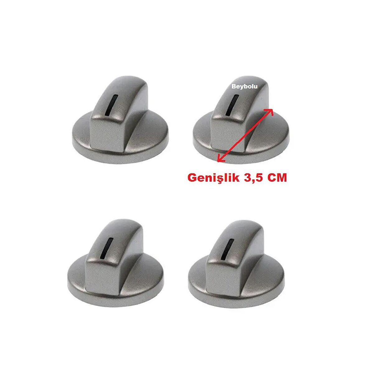 Bosch Uyumlu Ocak Düğmesi Gri Renk Set Üstü İçin 4 LÜ