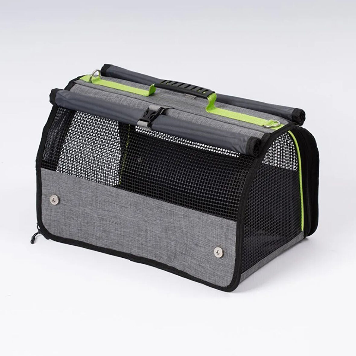 Reyo Brave Paws Flybag Plastik Yırtılmaz Fileli Kedi Ve Köpek Taşıma Çantası Seyahat Çantası Gri 45x
