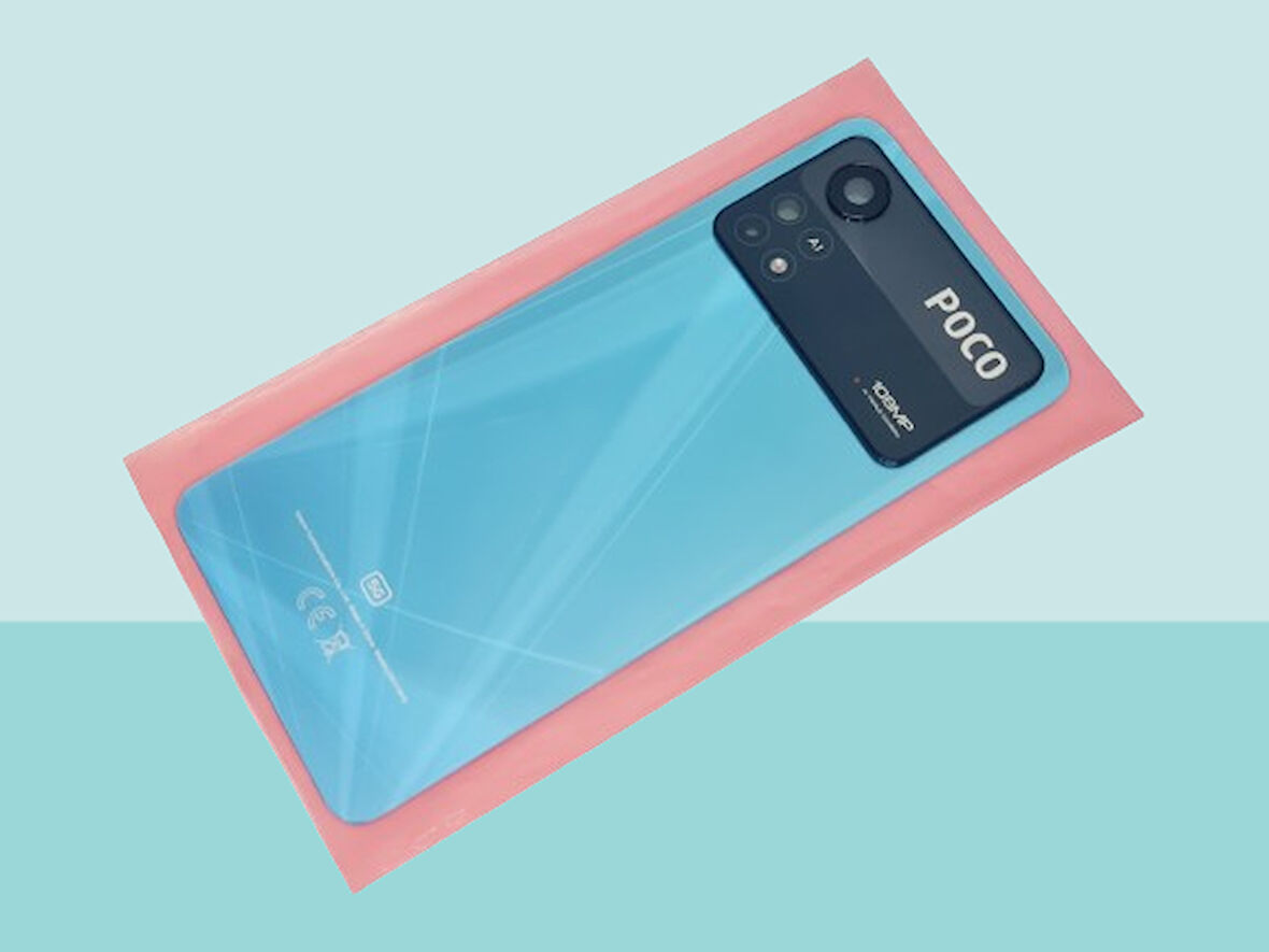 Tkgz - Xiaomi POCO X4 PRO Arka Kapak Batarya Kapağı (Cam Full Lensli) - MAVİ