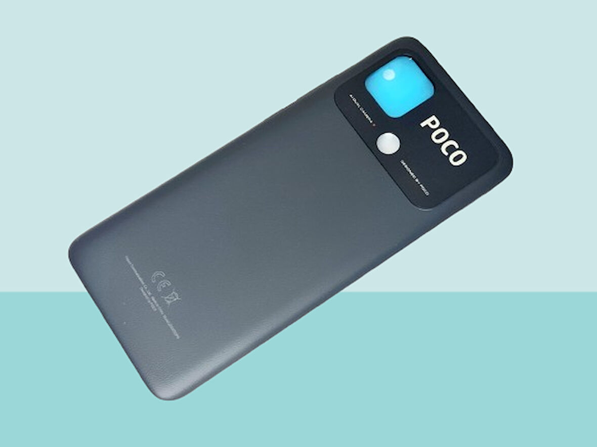 Tkgz - Xiaomi POCO C40 FULL KASA Arka Kapak Batarya Kapağı - SİYAH