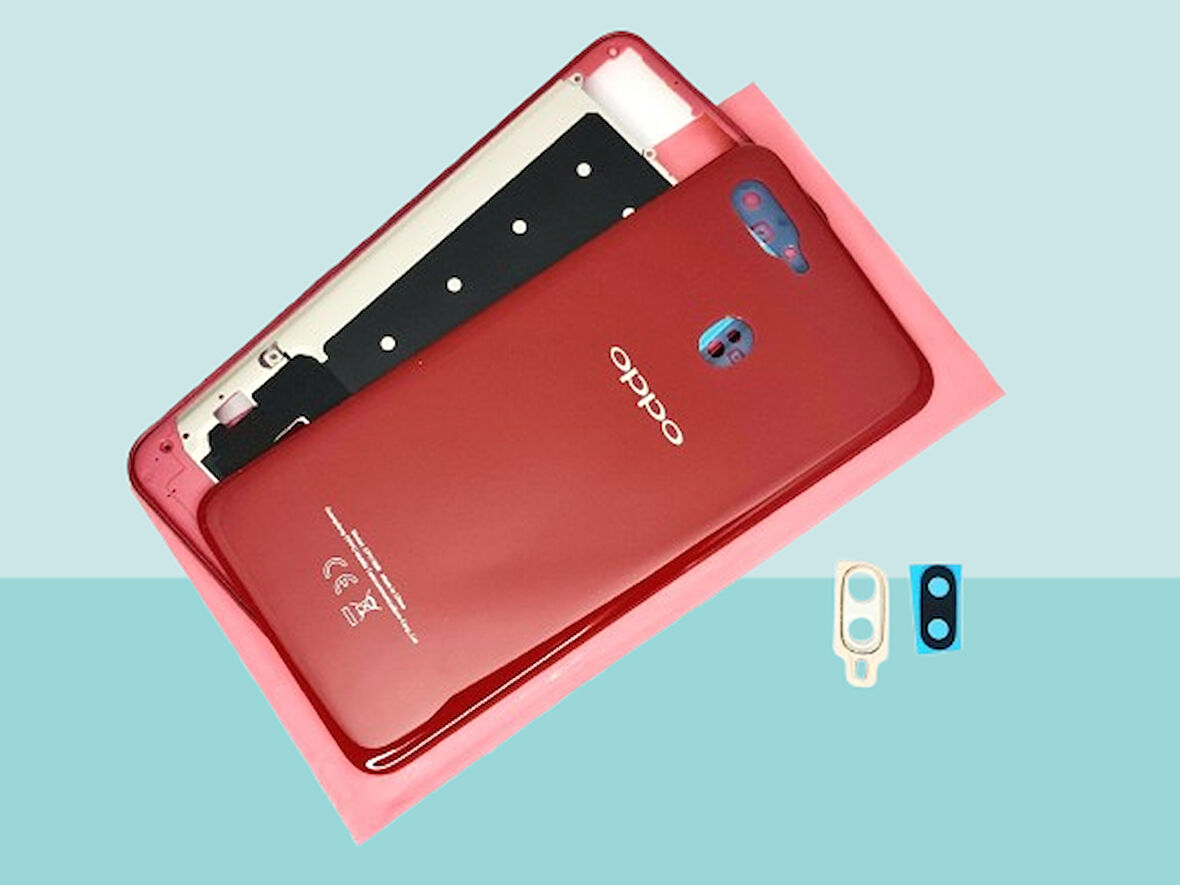 Tkgz - Oppo A5S FULL KASA Arka Kapak Batarya Kapağı - KIRMIZI