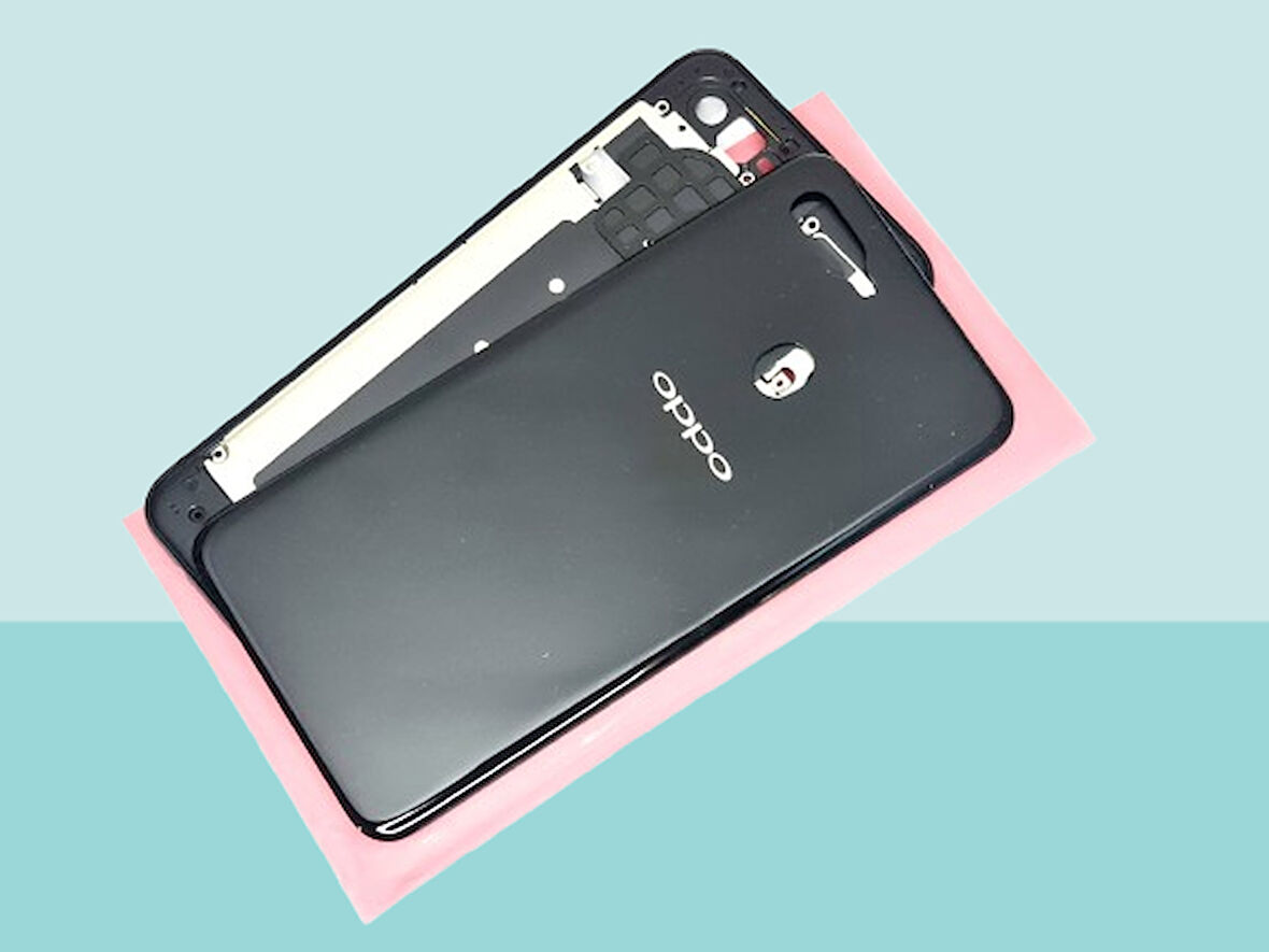 Tkgz - Oppo A5S FULL KASA Arka Kapak Batarya Kapağı - SİYAH