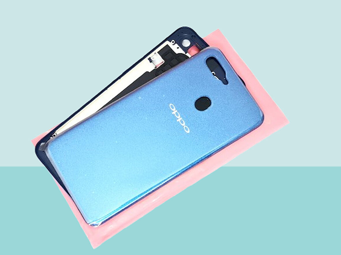 Tkgz - Oppo A5S FULL KASA Arka Kapak Batarya Kapağı - MAVİ
