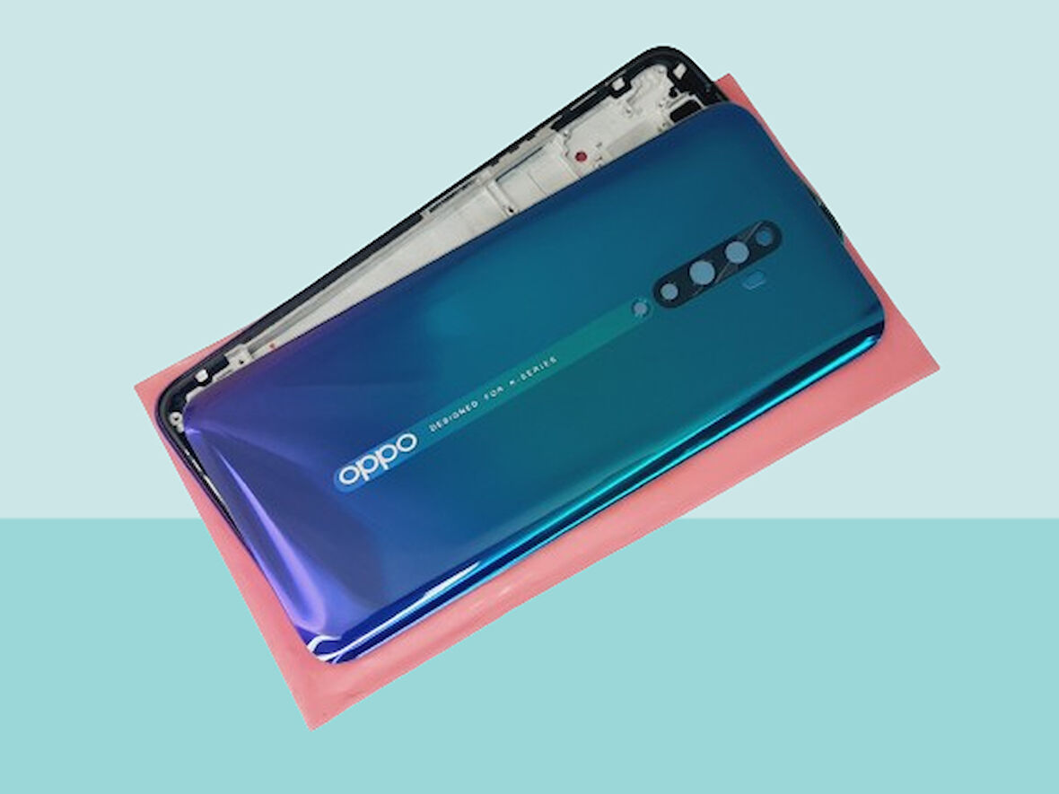 Tkgz - Oppo RENO 2Z FULL KASA Arka Kapak Batarya Kapağı - MAVİ