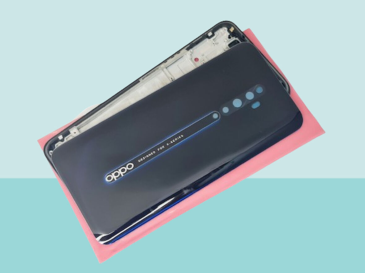 Tkgz - Oppo RENO 2Z FULL KASA Arka Kapak Batarya Kapağı - SİYAH