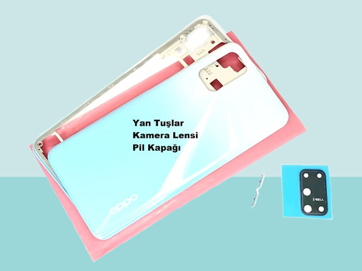 Tkgz - Oppo A72 FULL KASA Arka Kapak Batarya Kapağı - BEYAZ