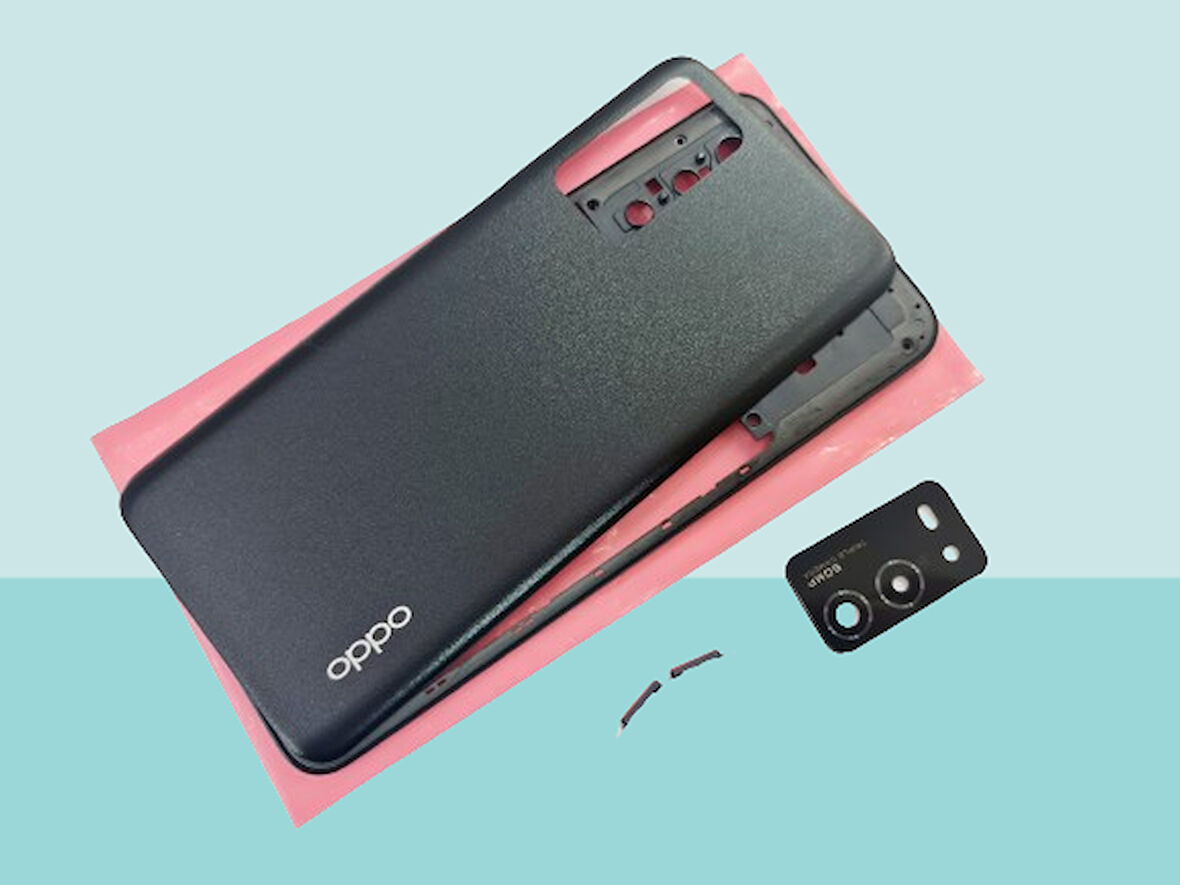 Tkgz - Oppo A55 FULL KASA Arka Kapak Batarya Kapağı - SİYAH
