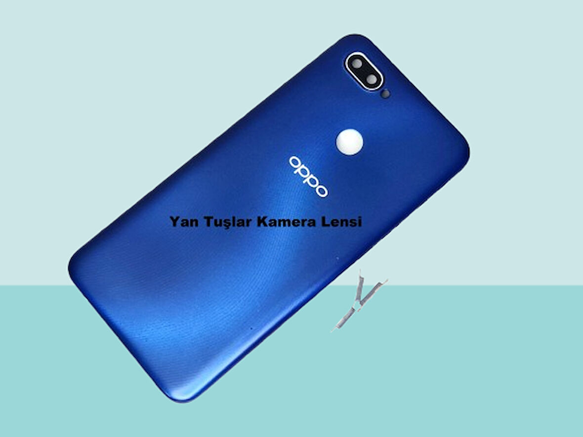 Tkgz - Oppo A12 FULL KASA Arka Kapak Batarya Kapağı - MAVİ