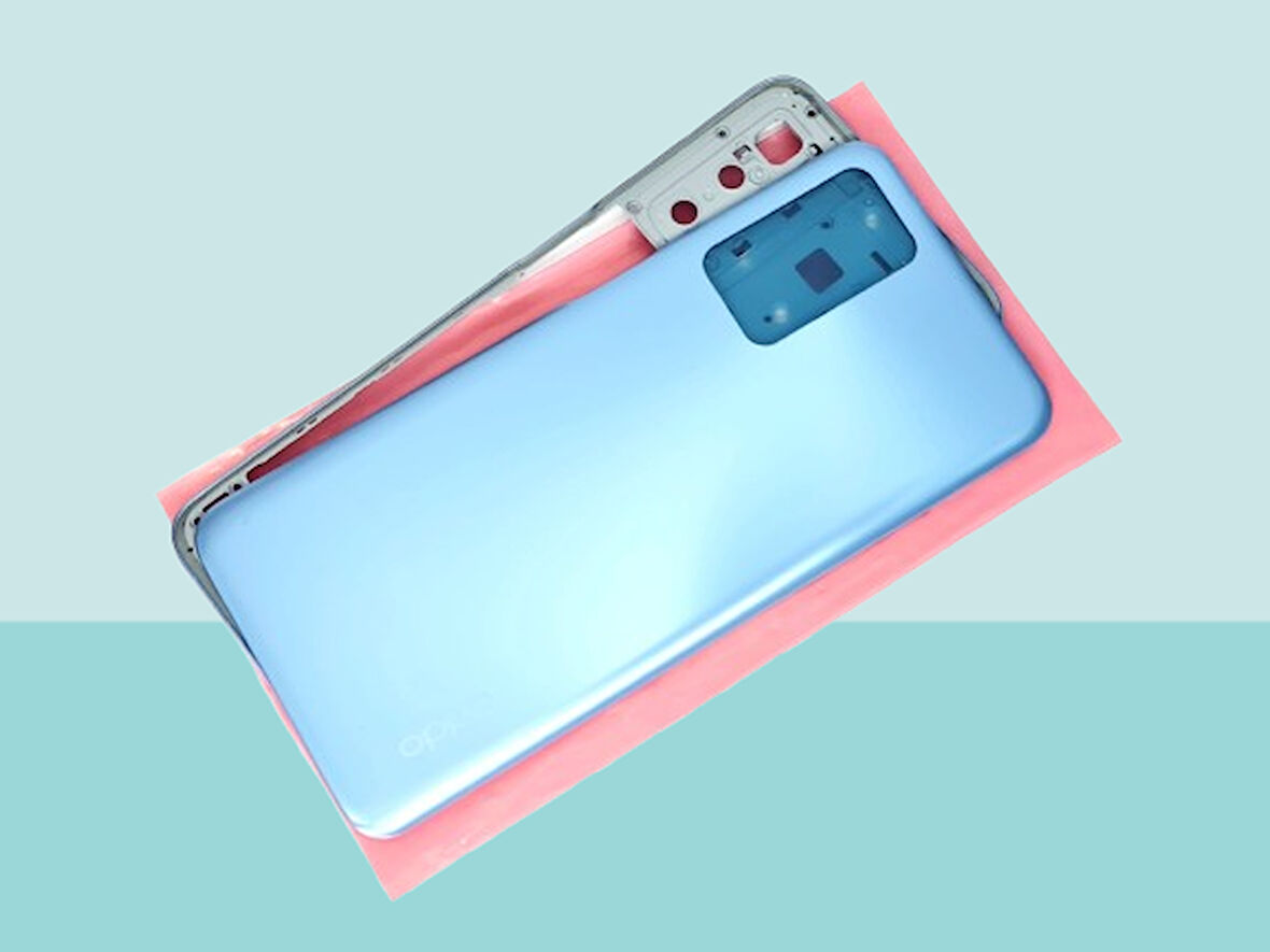 Tkgz - Oppo A16 FULL KASA Arka Kapak Batarya Kapağı - MAVİ