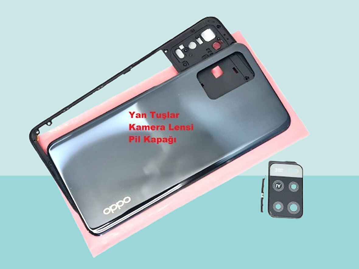 Tkgz - Oppo A54 FULL KASA Arka Kapak Batarya Kapağı - SİYAH