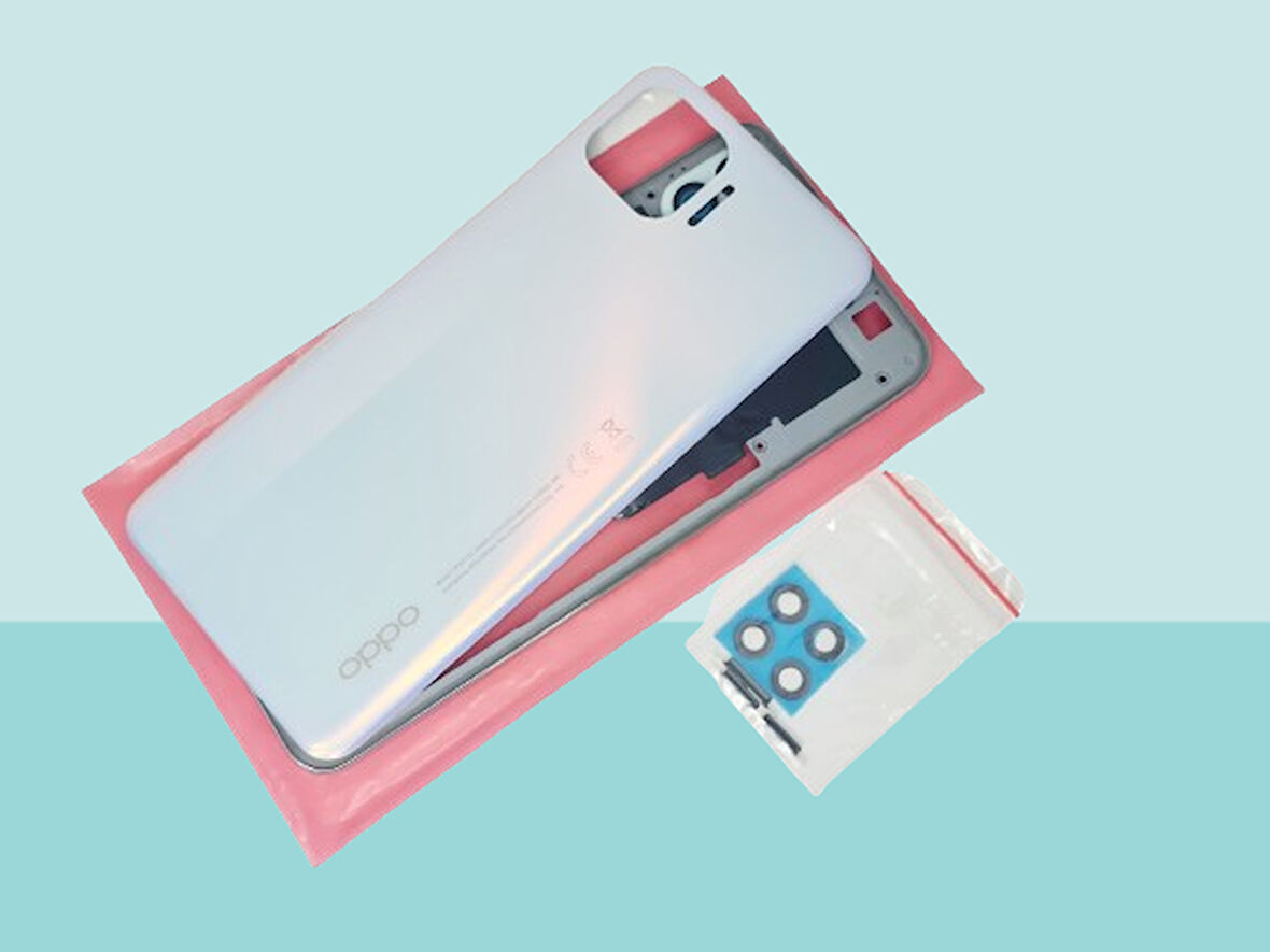 Tkgz - Oppo Reno 4 Lite FULL KASA Arka Kapak Batarya Kapağı - BEYAZ