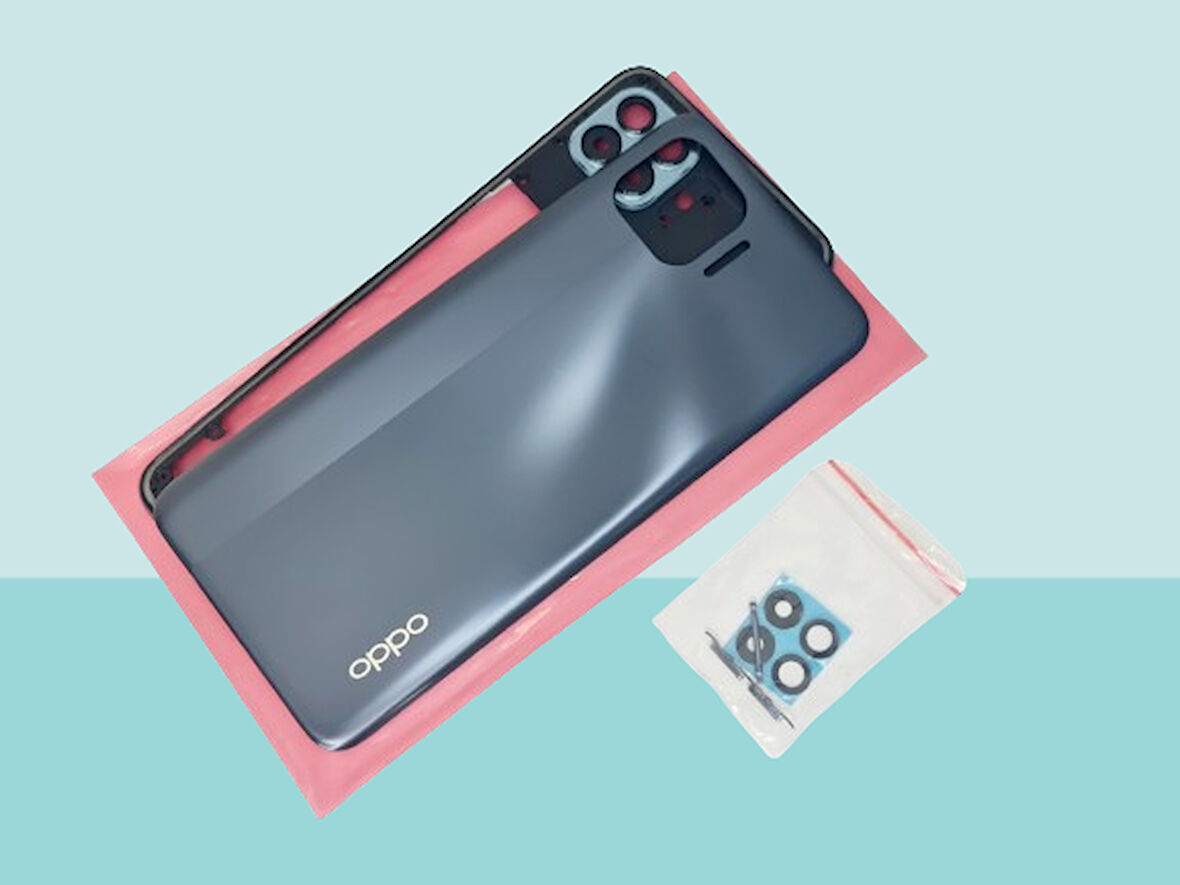 Tkgz - Oppo Reno 4 Lite FULL KASA Arka Kapak Batarya Kapağı - SİYAH