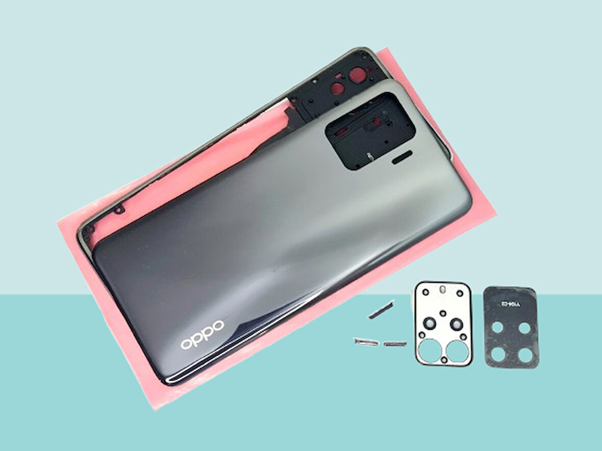 Tkgz - Oppo Reno 5 Lite FULL KASA Arka Kapak Batarya Kapağı - SİYAH