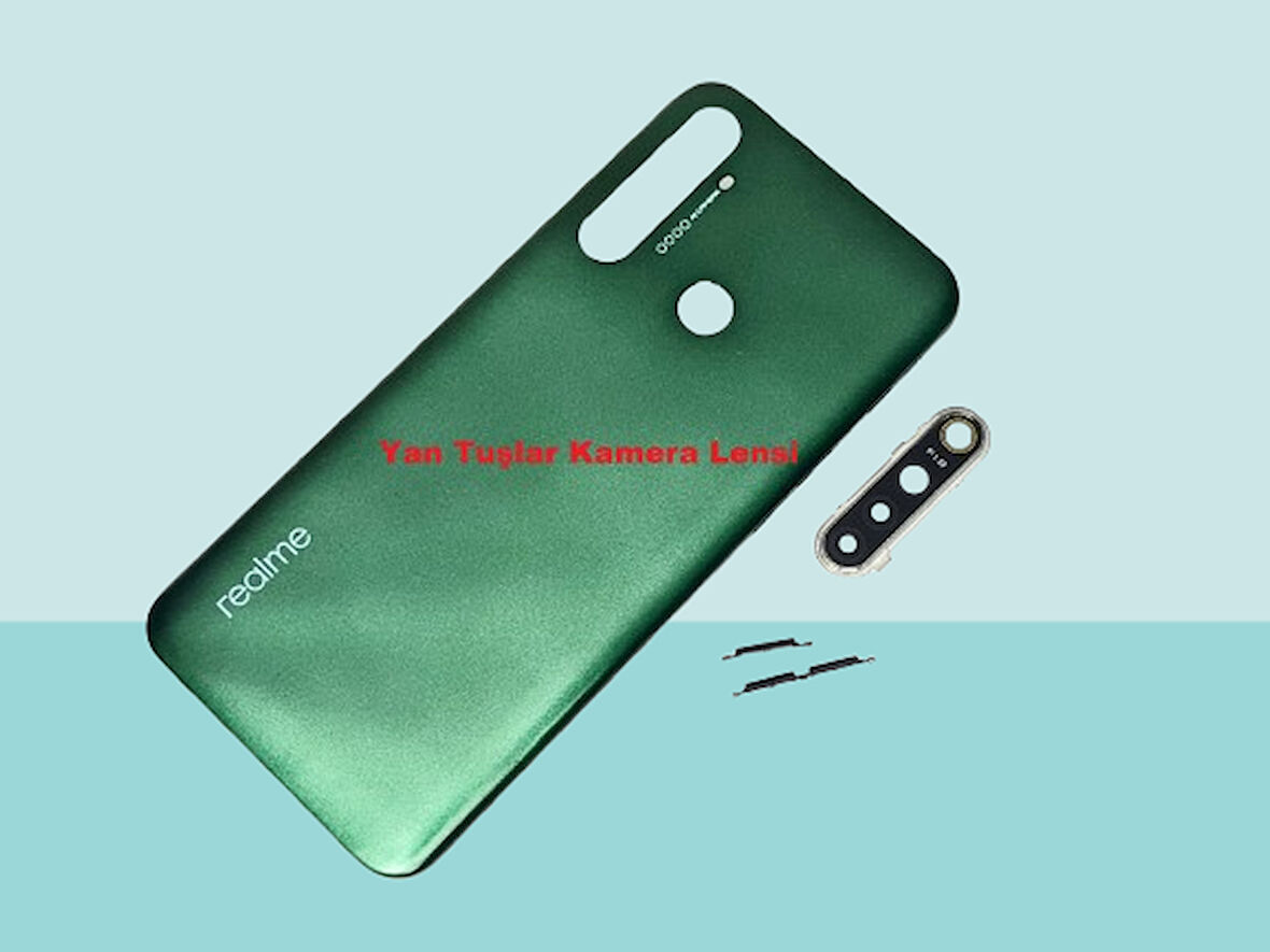 Tkgz - Oppo Realme 5İ FULL KASA Arka Kapak Batarya Kapağı - YEŞİL