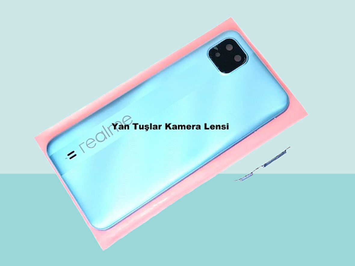 Tkgz - Oppo Realme C11 - 2021 - Arka Pil Batarya Kapağı - MAVİ