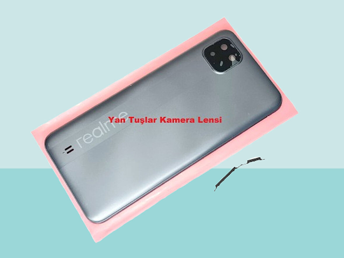 Tkgz - Oppo Realme C11 - 2021 - Arka Pil Batarya Kapağı - FÜME