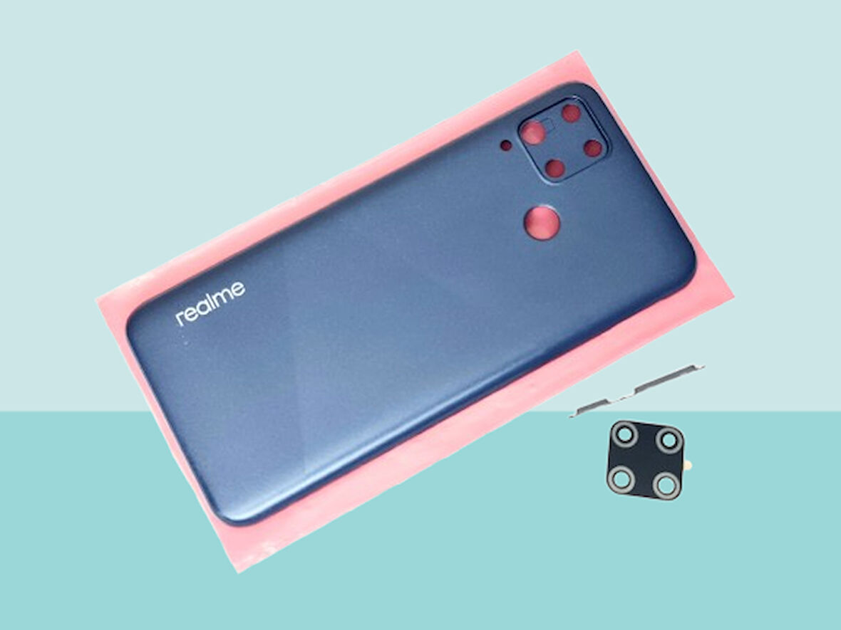 Tkgz - Oppo C15 FULL KASA Arka Kapak Batarya Kapağı - MAVİ