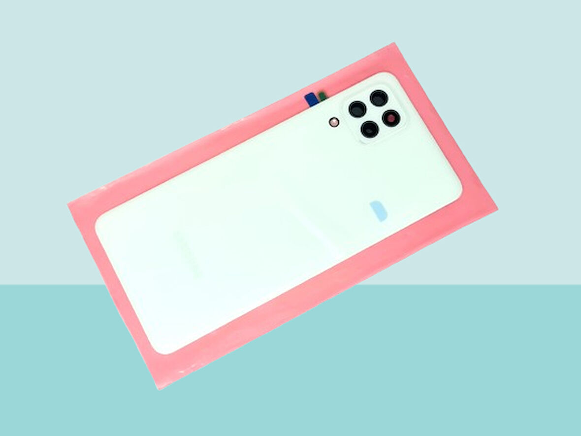 Tkgz - Samsung Galaxy A22 (4G) Arka Kapak Batarya Kapağı -  MAVİ - FULL LENSLİ