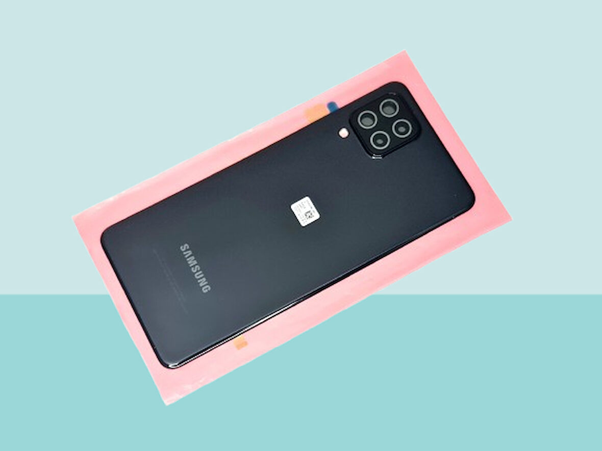 Tkgz - Samsung Galaxy A22 (4G) Arka Kapak Batarya Kapağı - SİYAH - FULL LENSLİ