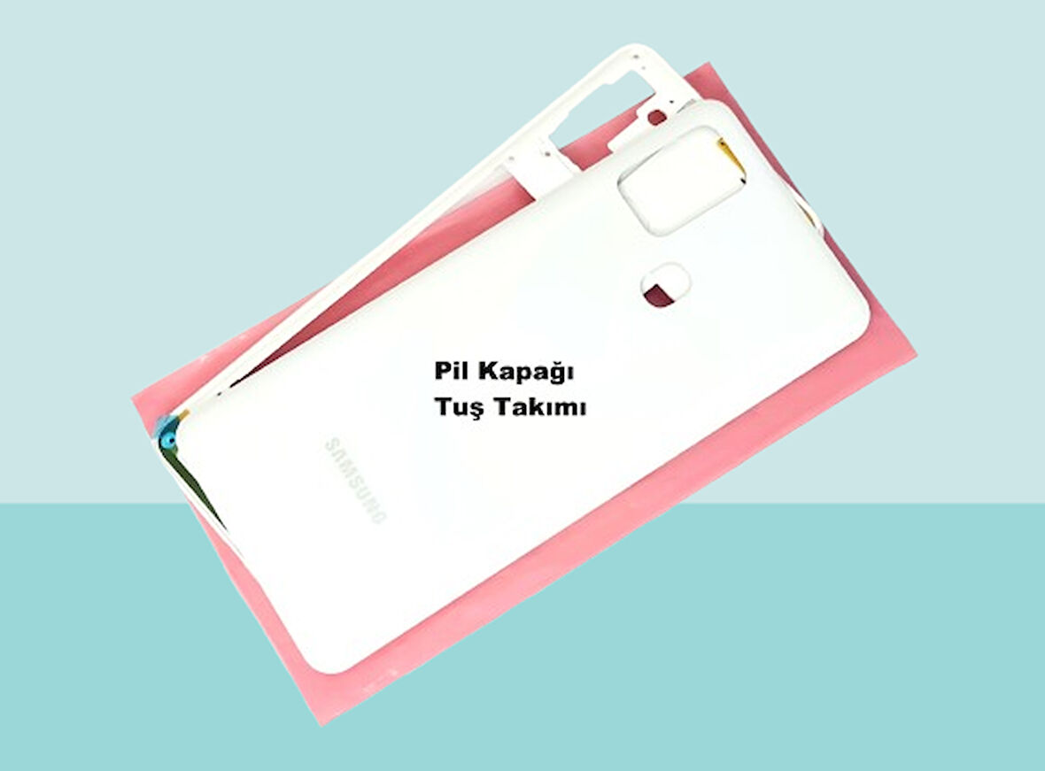 Tkgz - Samsung Galaxy A21S FULL KASA Arka Kapak Batarya Kapağı - BEYAZ