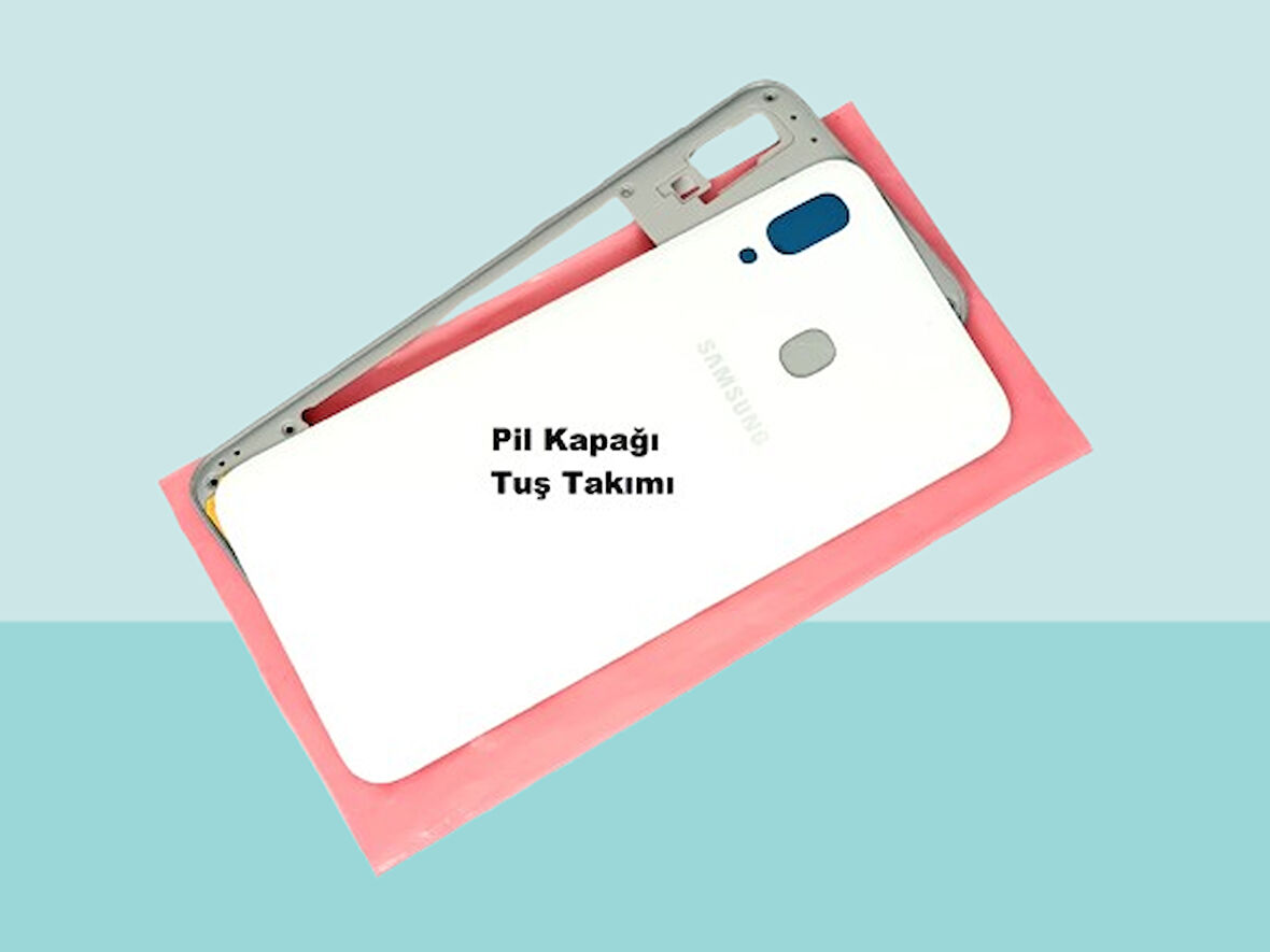 Tkgz - Samsung Galaxy A30 A 305 Full FULL KASA Arka Kapak Batarya Kapağı - BEYAZ