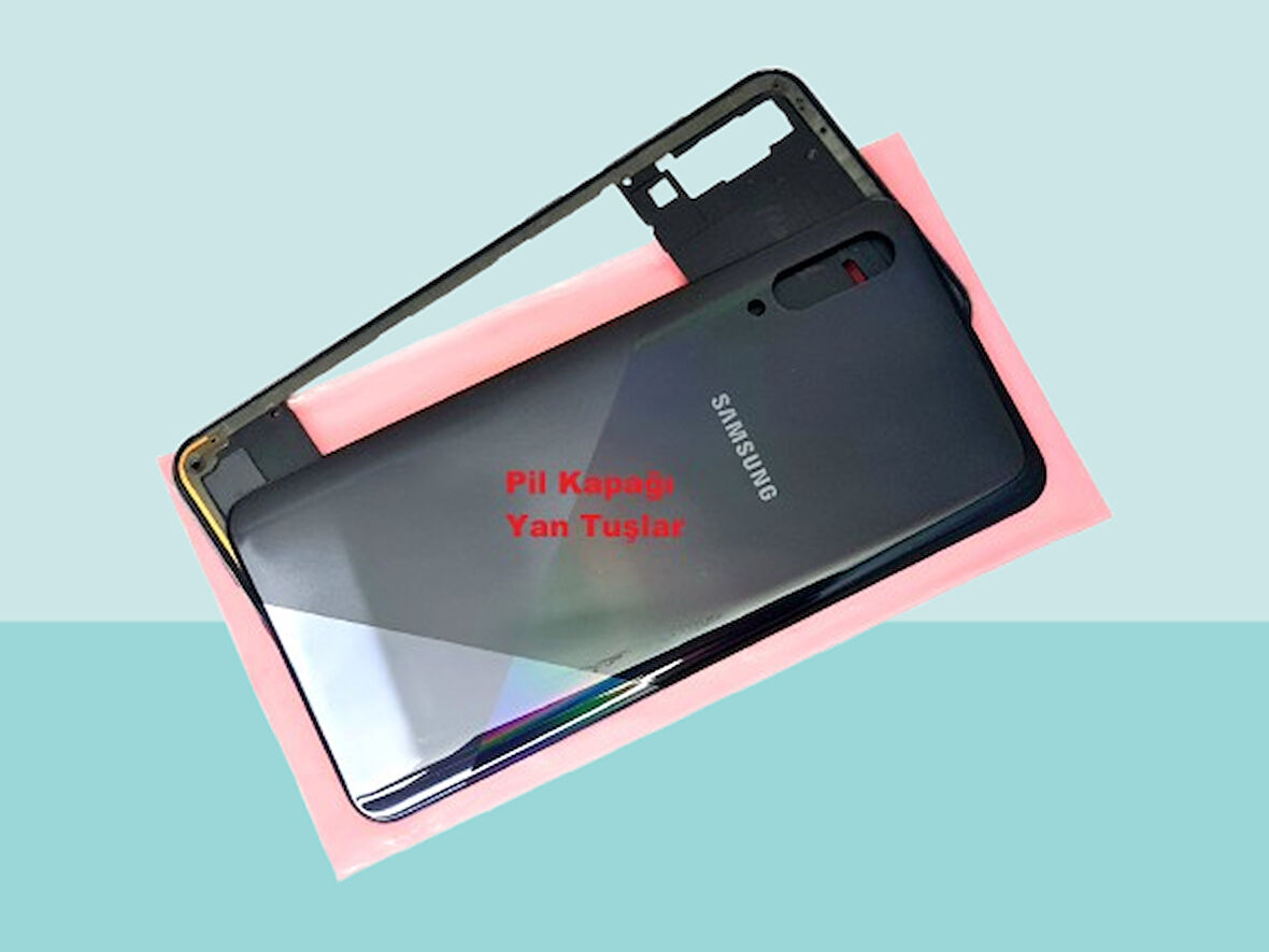 Tkgz - Samsung Galaxy A30S A307 FULL KASA Arka Kapak Batarya Kapağı - SİYAH