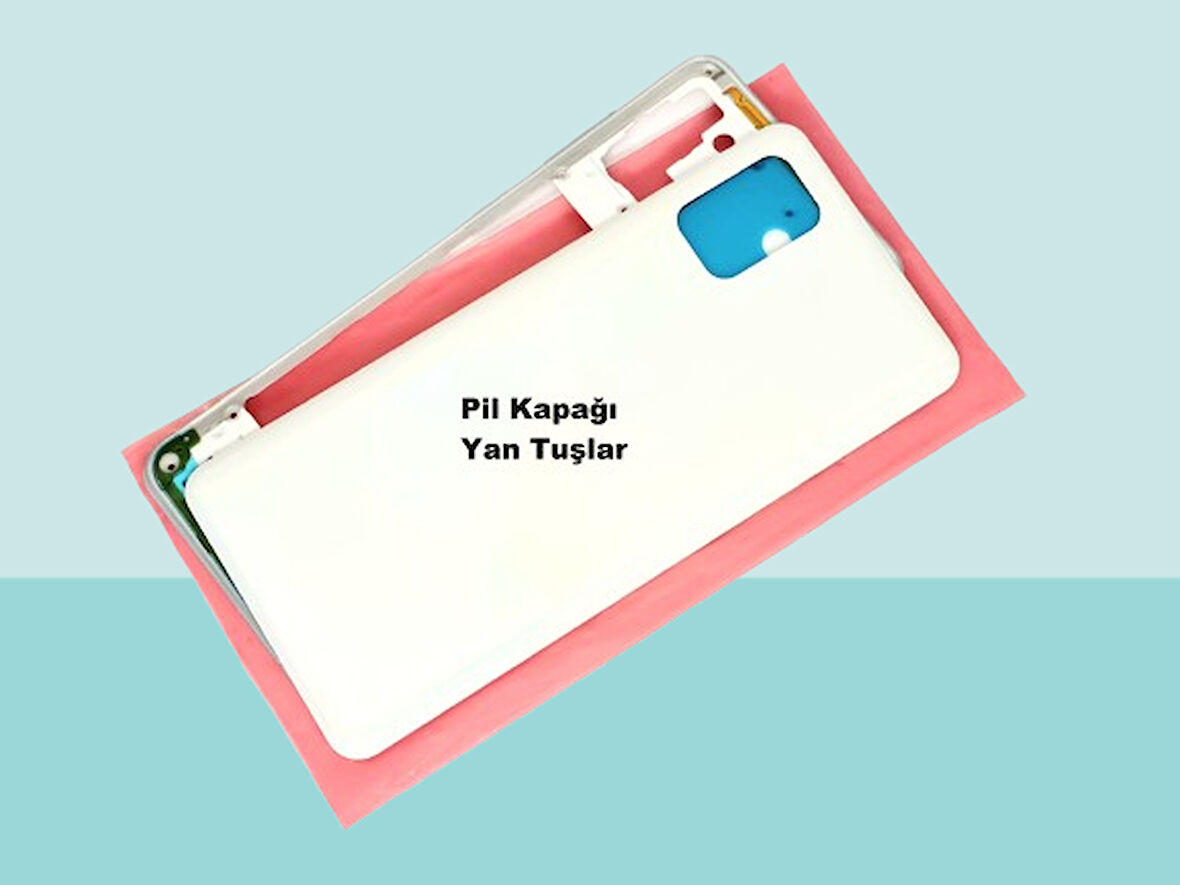 Tkgz - Samsung Galaxy A31 A315 FULL KASA Arka Kapak Batarya Kapağı - BEYAZ