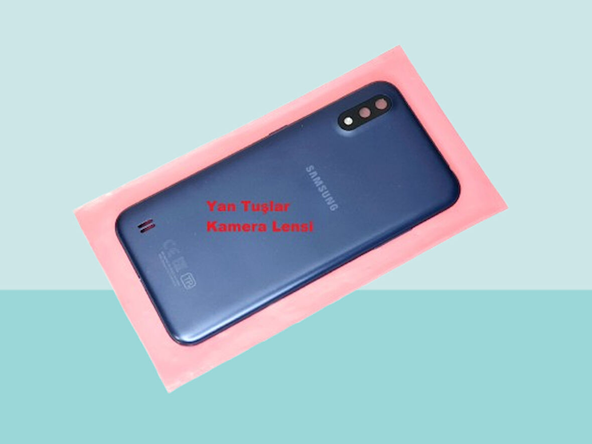Tkgz - Samsung Galaxy A01 FULL KASA Arka Kapak Batarya Kapağı - MAVİ