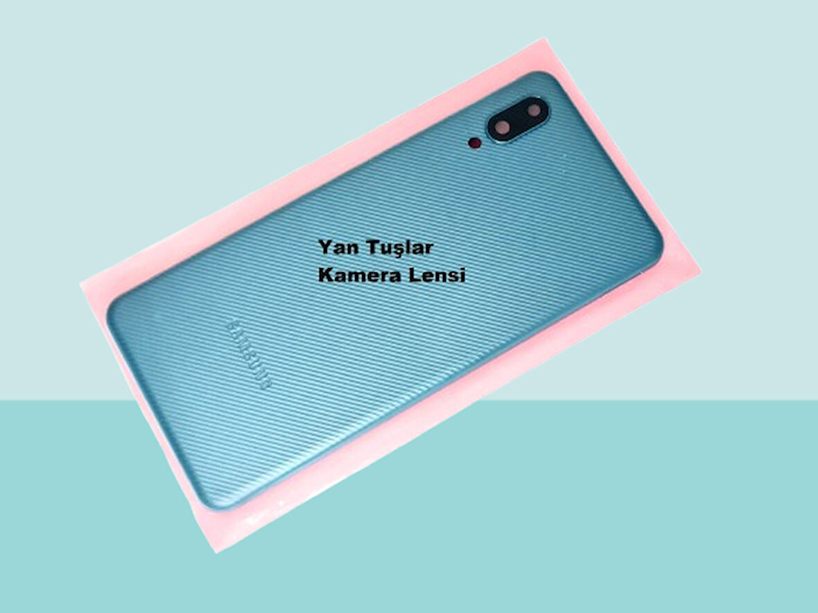 Tkgz - Samsung Galaxy A02 FULL KASA Arka Kapak Batarya Kapağı - MAVİ