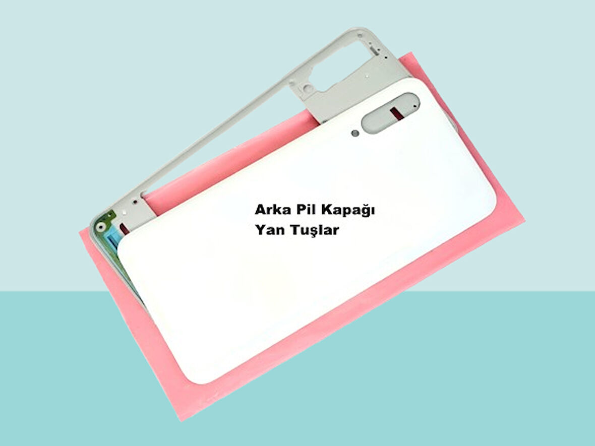 Tkgz - Samsung Galaxy A50S A507 FULL KASA Arka Kapak Batarya Kapağı - BEYAZ