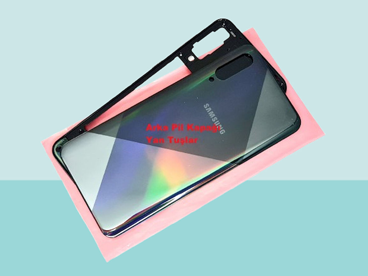 Tkgz - Samsung Galaxy A50S A507 FULL KASA Arka Kapak Batarya Kapağı - SİYAH