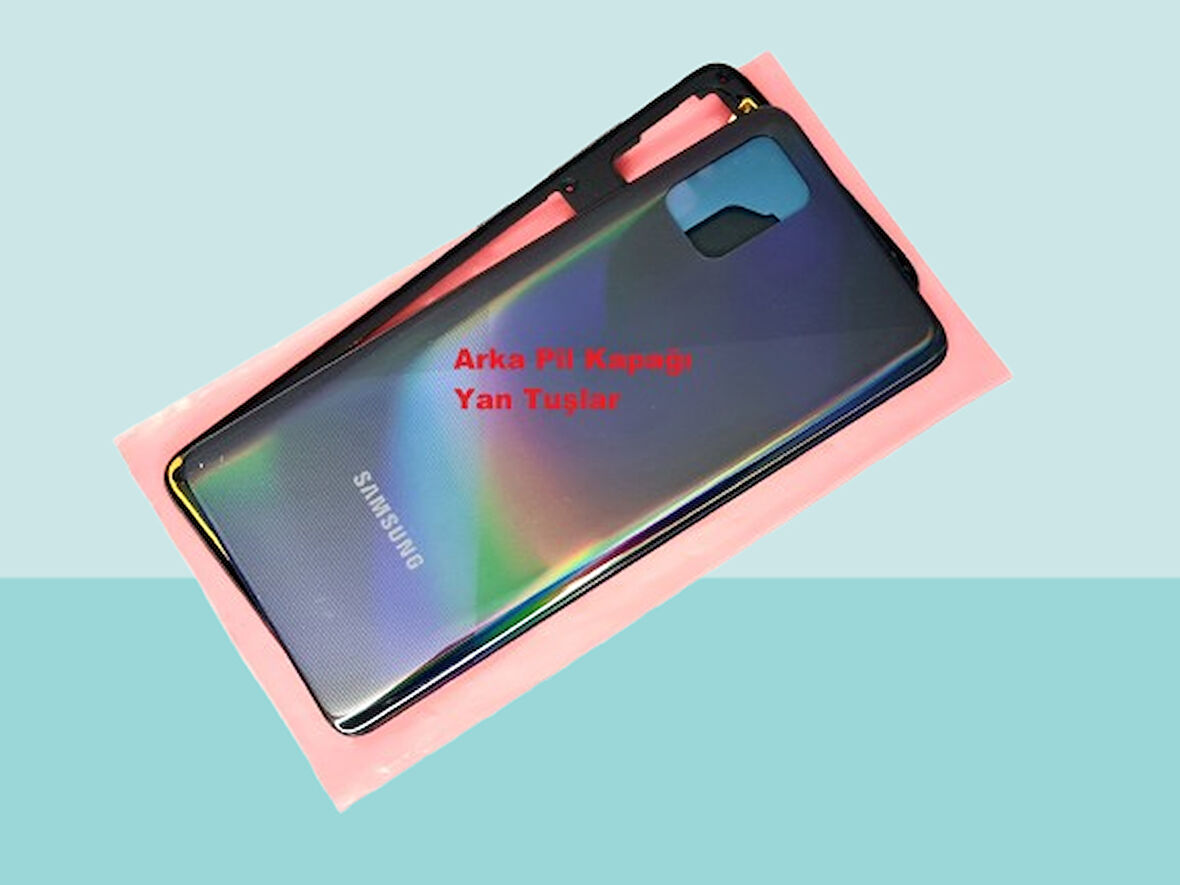 Tkgz - Samsung Galaxy A51 A515 FULL KASA Arka Kapak Batarya Kapağı - SİYAH