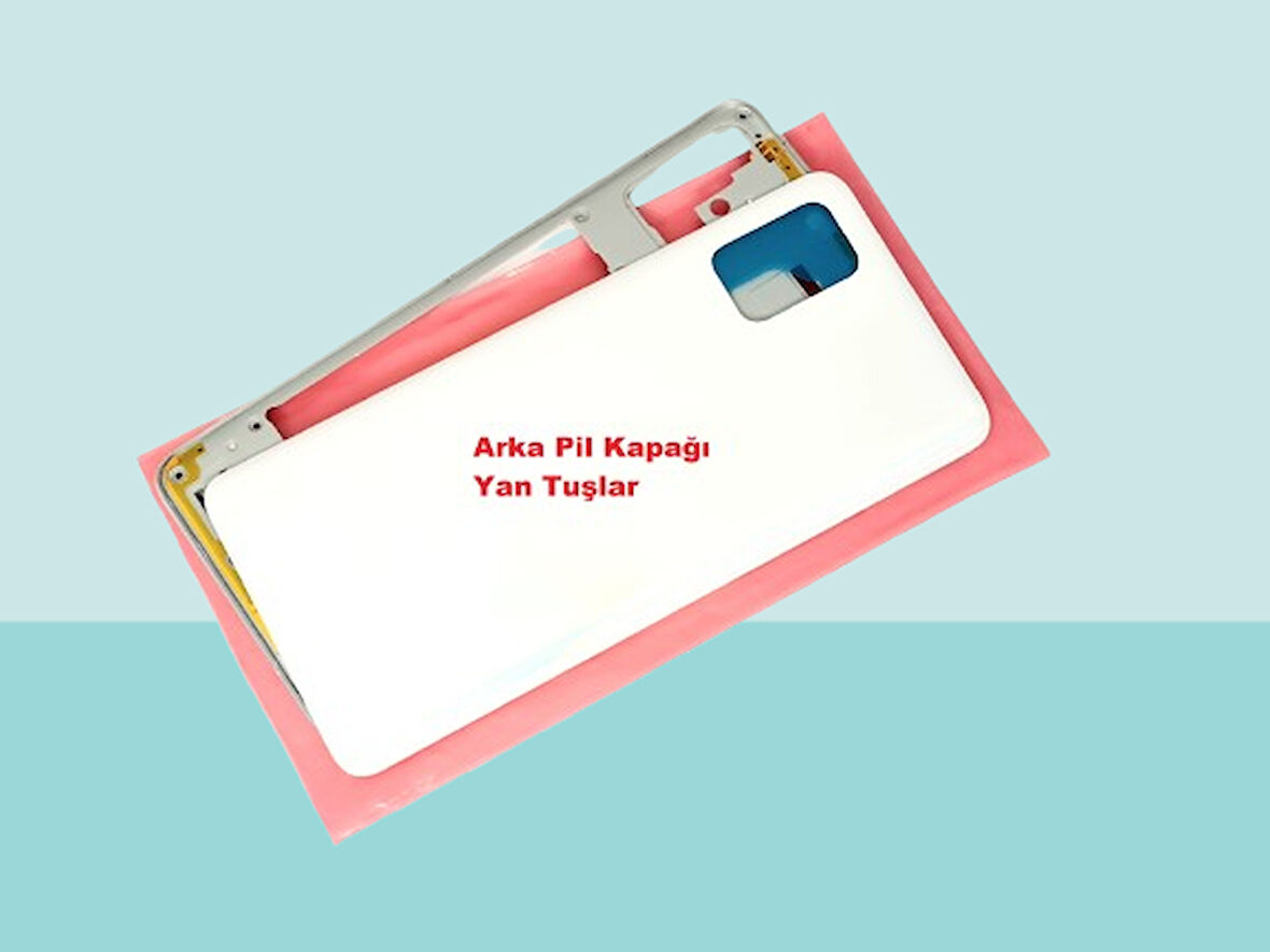 Tkgz - Samsung Galaxy A51 A515 FULL KASA Arka Kapak Batarya Kapağı - BEYAZ