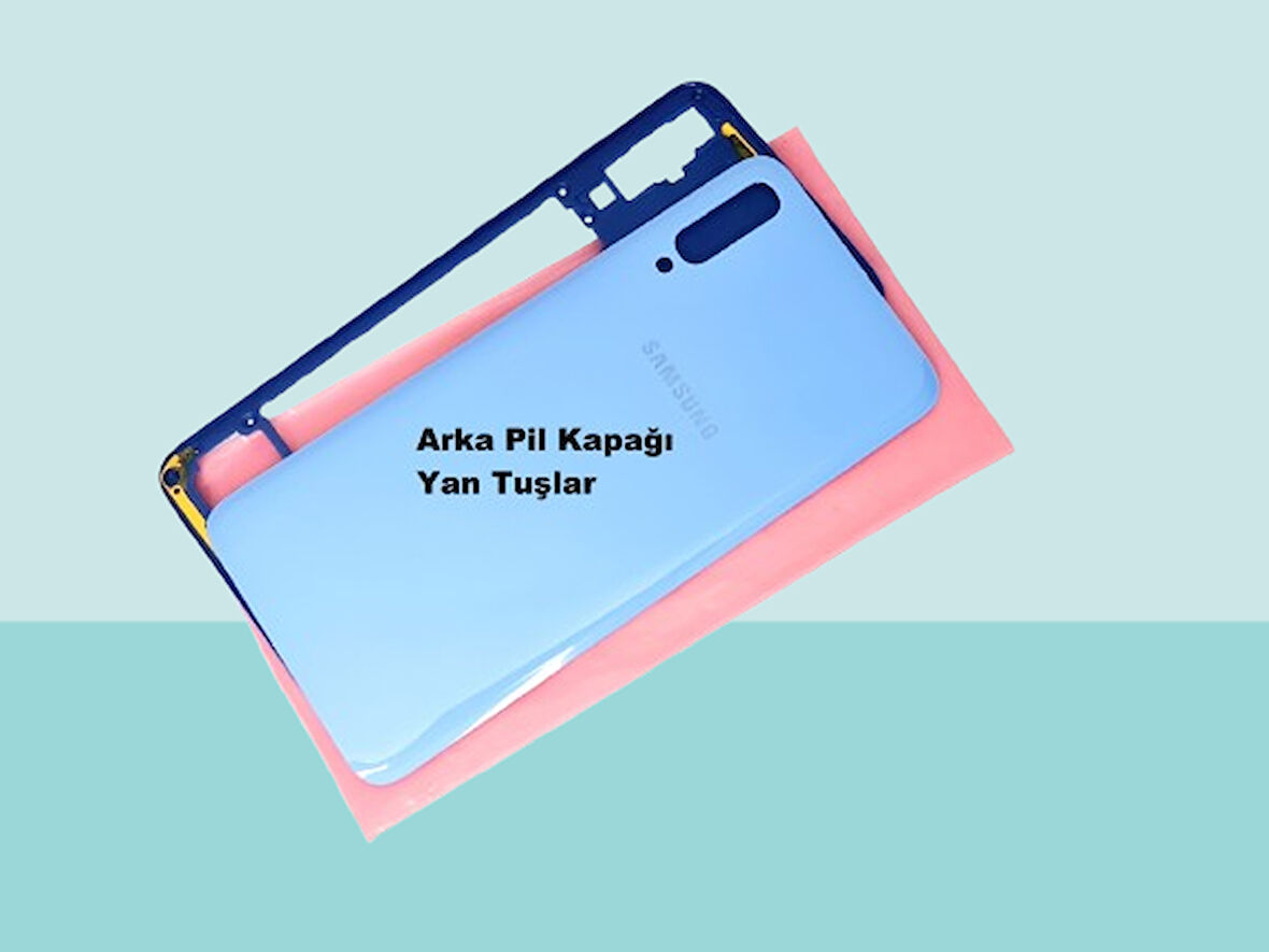 Tkgz - Samsung Galaxy A70 A705 FULL KASA Arka Kapak Batarya Kapağı - MAVİ