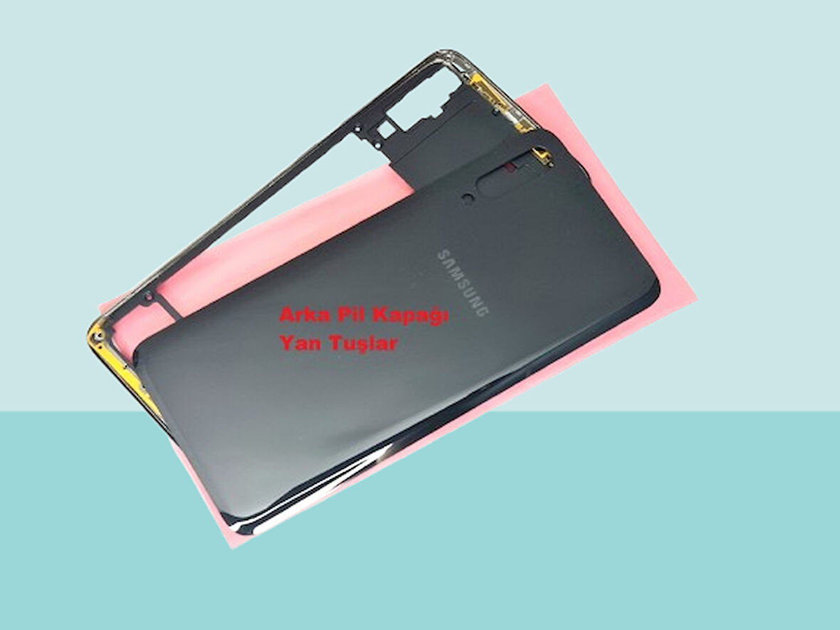 Tkgz - Samsung Galaxy A70 A705 FULL KASA Arka Kapak Batarya Kapağı - SİYAH