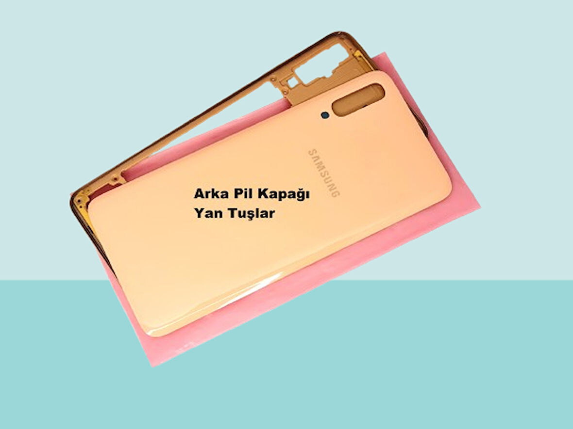 Tkgz - Samsung Galaxy A70 A705 FULL KASA Arka Kapak Batarya Kapağı - GOLD