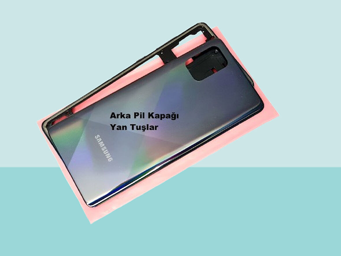 Tkgz - Samsung Galaxy A71 A715 FULL KASA Arka Kapak Batarya Kapağı - SİYAH