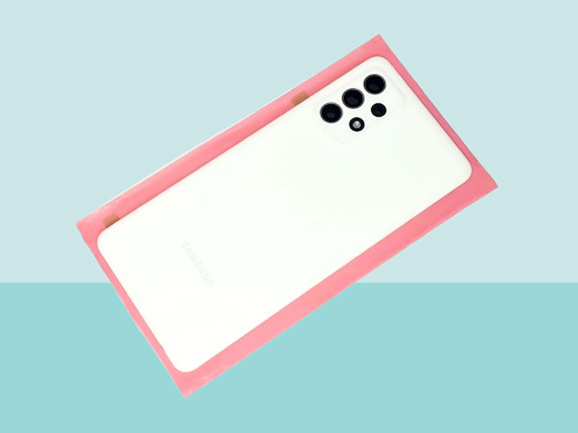 Tkgz - Samsung Galaxy A72 A725 Arka Kapak Batarya Kapağı (Cam Full Lensli) - BEYAZ