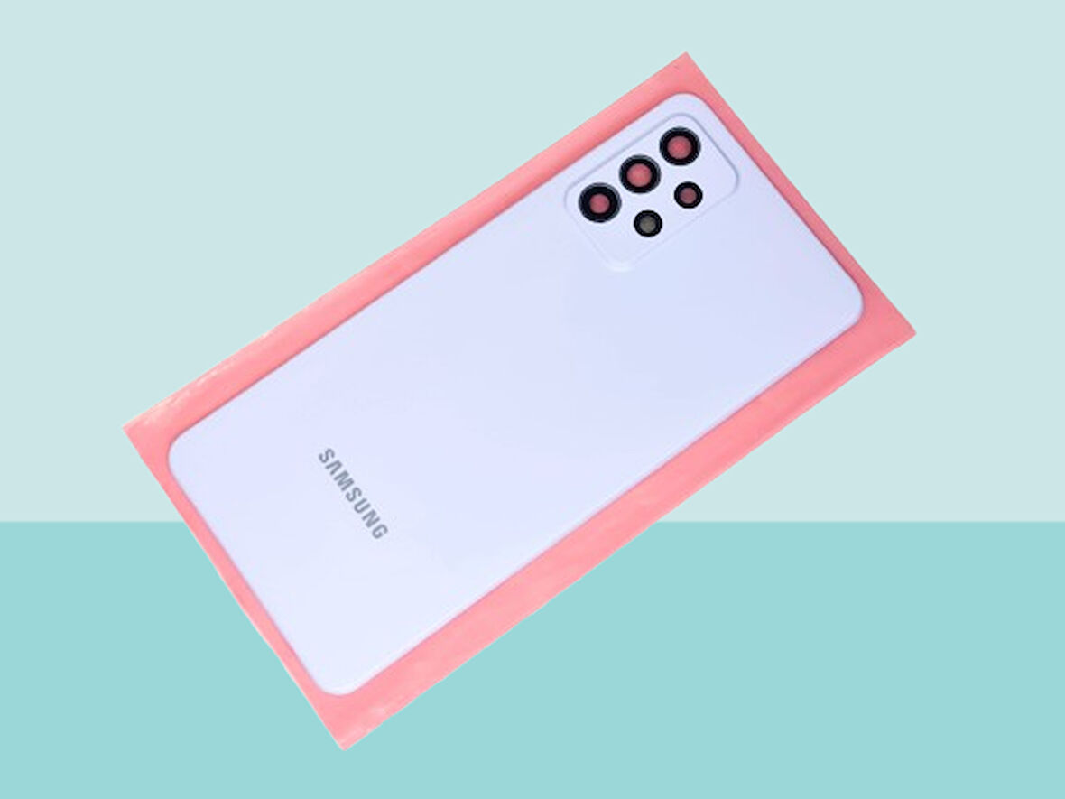 Tkgz - Samsung Galaxy A72 A725 Arka Kapak Batarya Kapağı (Cam Full Lensli) - MAVİ