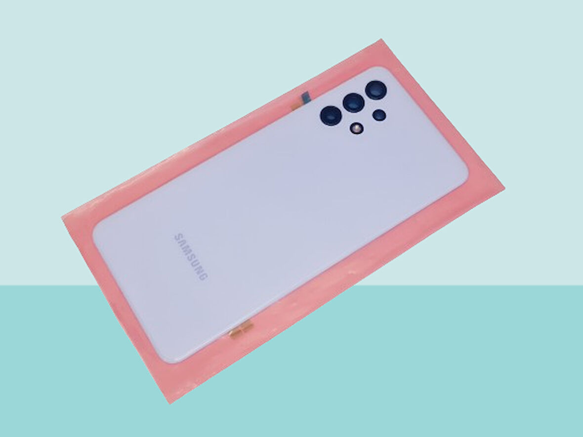 Tkgz - Samsung Galaxy A32 A325 Arka Kapak Batarya Kapağı (Cam Full Lensli) - MOR