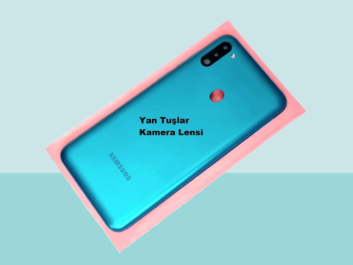 Tkgz - Samsung Galaxy M11 FULL KASA Arka Kapak Batarya Kapağı - MAVİ