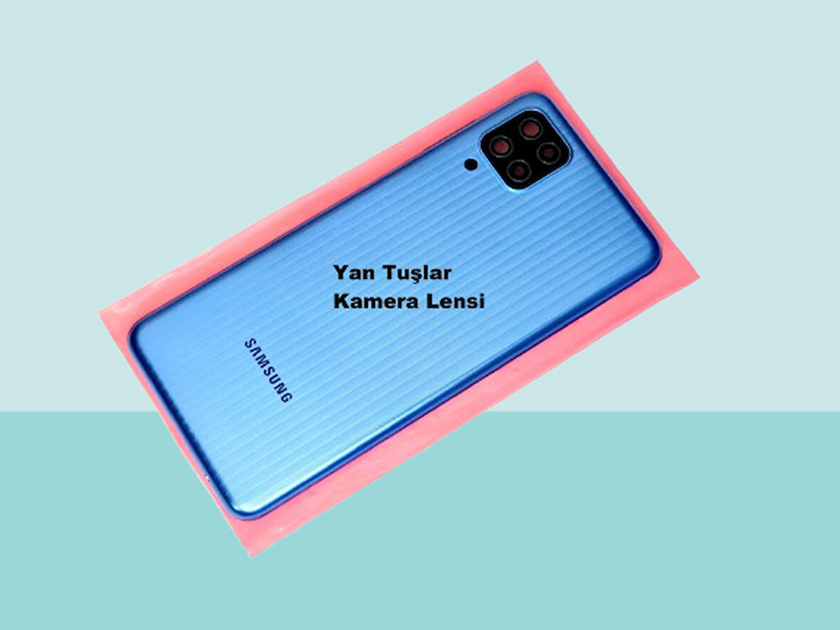 Tkgz - Samsung Galaxy M12 FULL KASA Arka Kapak Batarya Kapağı - MAVİ