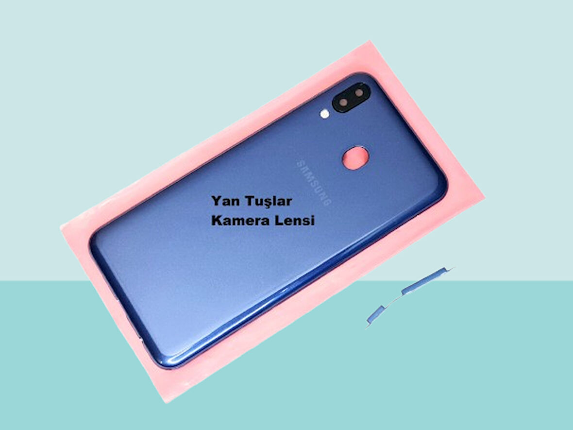 Tkgz - Samsung Galaxy M20 FULL KASA Arka Kapak Batarya Kapağı - MAVİ