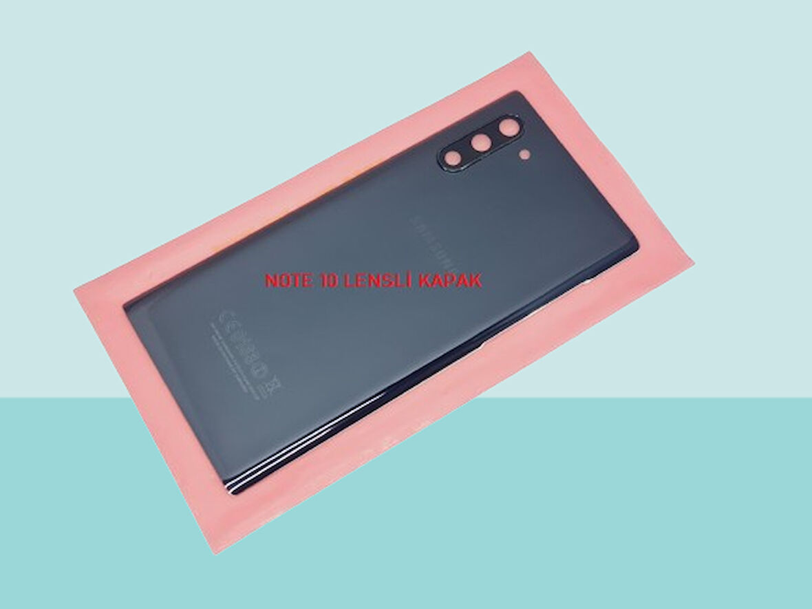 Tkgz - Samsung Galaxy NOTE 10 Arka Kapak Batarya Kapağı (Cam Full Lensli) - SİYAH