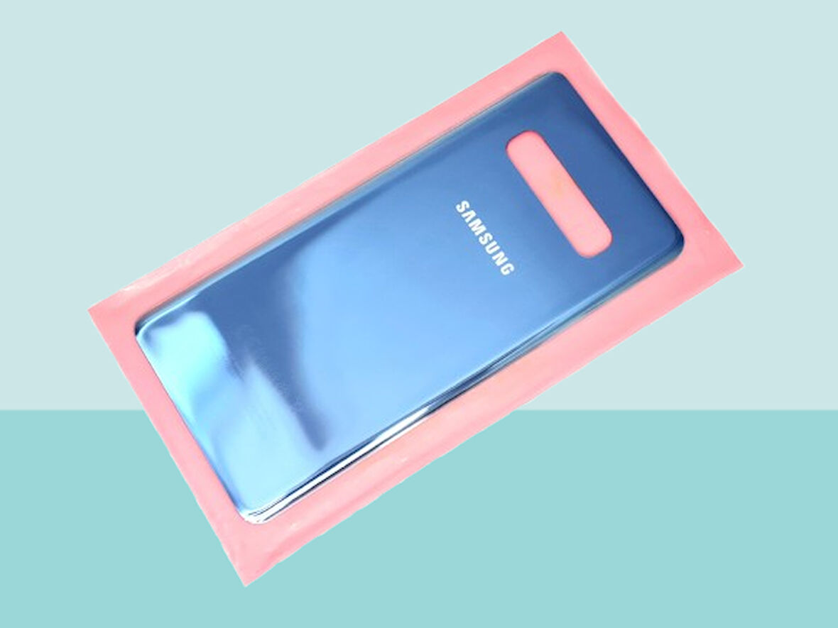 Tkgz - Samsung Galaxy S10 PLUS Arka Kapak Batarya Kapağı -  MAVİ