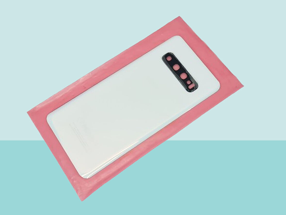 Tkgz - Samsung Galaxy S10 Arka Kapak Batarya Kapağı (Cam Full Lensli) - BEYAZ